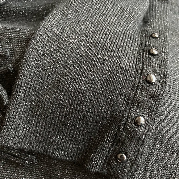 Tunic sweater black metallic sweater White House BM On Off shoulder fringed look - Picture 11 of 16